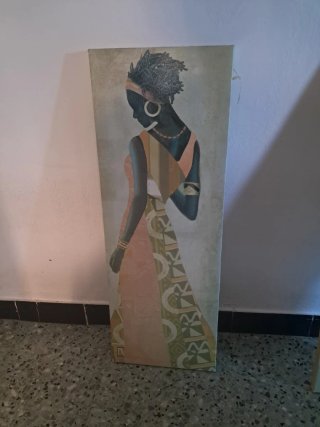 Cuadro decorativo beige y negro