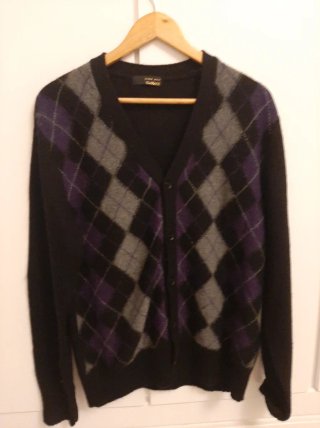 Chaqueta de lana y mohair con rombos
