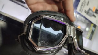 Casco de Moto Clásico con Gafas climax