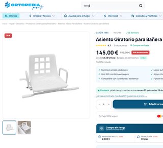 Asiento Giratorio para Bañera