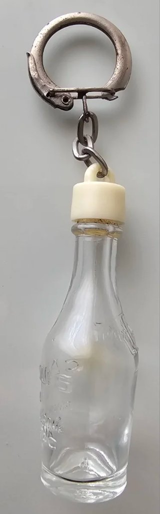 Portachiavi bottiglietta trasparente