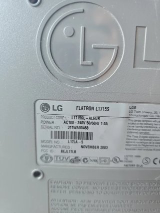 Monitor LG Flatron L1715S Plata