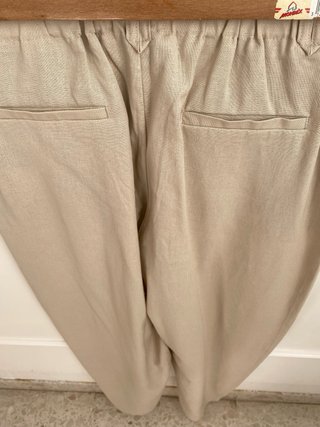 Pantalón Zara Lino Beige Talla M