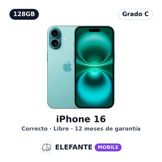 iPhone 16 128GB Verde · Grado C · Libre