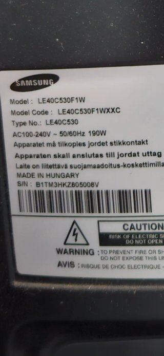TV Samsung LE40C530F1