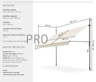 Toldo plegable para balcón