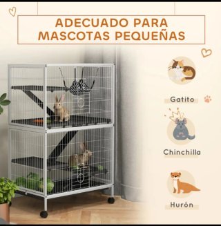 Jaula para roedores de 2 niveles
