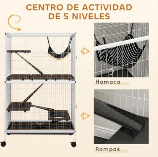Jaula para roedores de 2 niveles