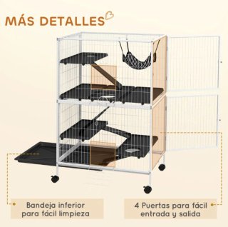 Jaula para roedores de 2 niveles