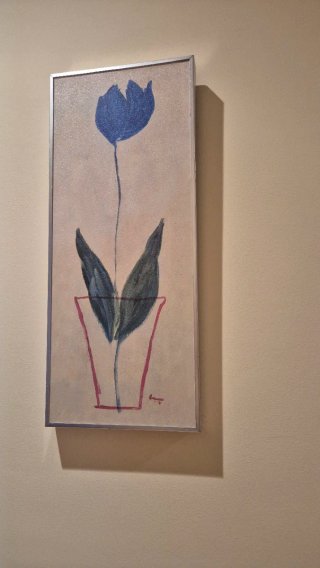 Cuadro de flor roja y azul
