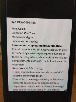 Reloj Casio Pro Trek Triple Sensor