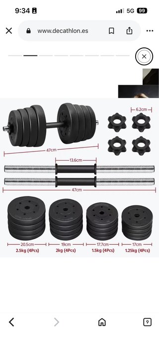Juego de Mancuernas de Musculación 30kg