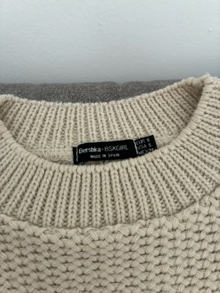 Jersey Corto Bershka Blanco Crudo Manga Acampanada