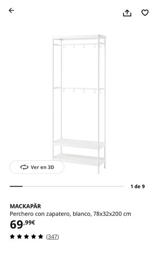 Perchero Ikea MACKAPÄR Blanco