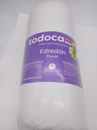 Todocama - Edredón/Relleno nórdico de Fibra antiácaros, otoño-Invierno, 300gr/m², Color Blanco (Toda