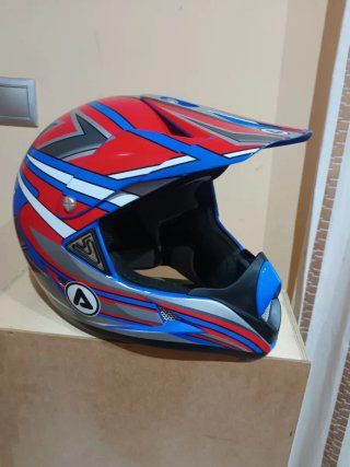 Casco Motocross Rojo y Azul