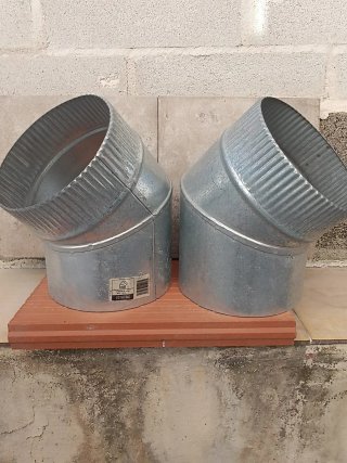 Codo chimenea galvanizado 45 grados