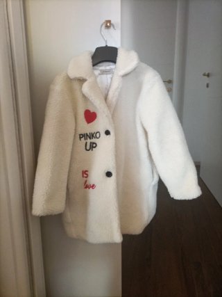 Cappotto Pinko bimba bianco con cuore taglia 5 ann