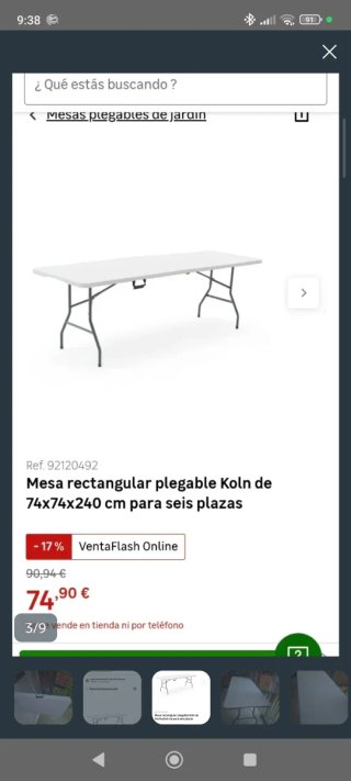 Mesa Plegable exterior camping balcon jardin