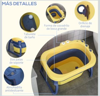 Bañera Plegable para Bebé Homcom