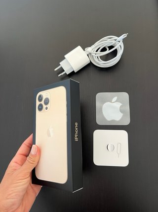iPhone 13 Pro Max 128 GB Dorado con fundas Burga