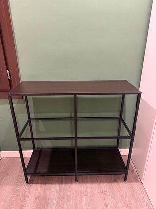 Mesa consola metal y cristal