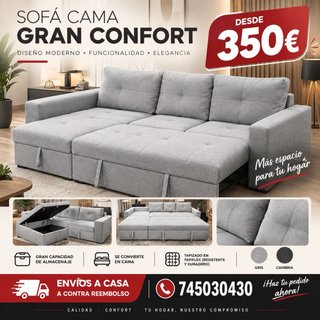 Sofá Cama Pau con Arcón