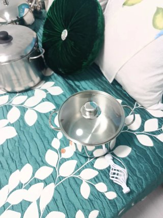 Olla de acero inoxidable con tapa de cristal