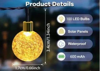 Guirnalda de 20 Bombillas Luces Solares LED