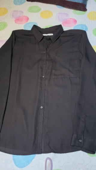 Camisa Negra Semitransparente