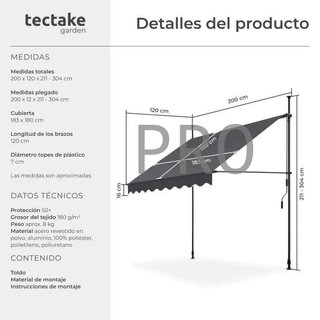 Toldo plegable para balcón