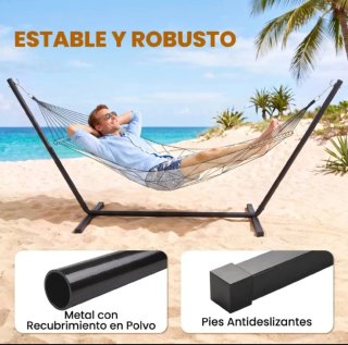 Soporte para hamaca negro