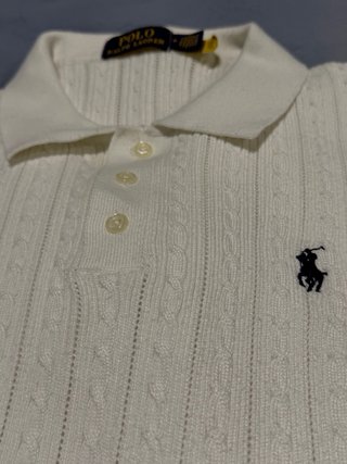 Maglia Polo Ralph Lauren bianca in lana