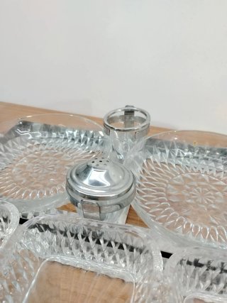 Set de Bandejas de Mesa con Cristales Tallados y