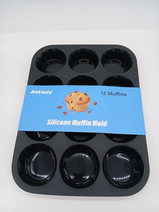 Ankway Molde Magdalenas para 12 Magdalenas, Bandejas para Hornear Muffin con marco de metal para Muf