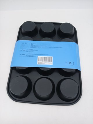 Ankway Molde Magdalenas para 12 Magdalenas, Bandejas para Hornear Muffin con marco de metal para Muf