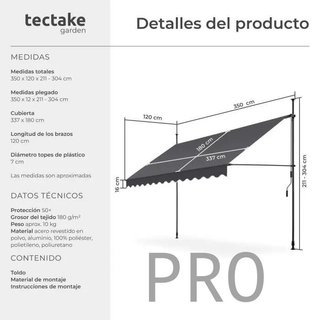 Toldo plegable para balcón