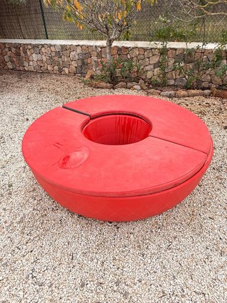 2 Bancos de Jardín Circulares Rojos