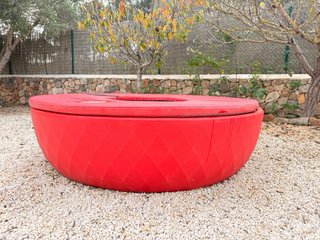 2 Bancos de Jardín Circulares Rojos