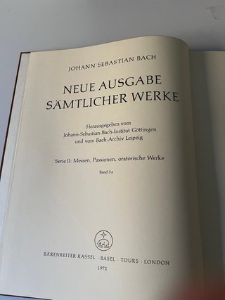 Bach edición facsímil de la Pasión según San Mateo