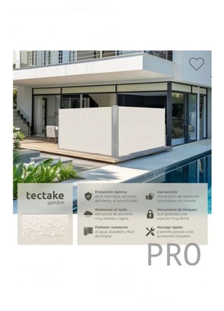Toldo doble lateral de aluminio 2x6m