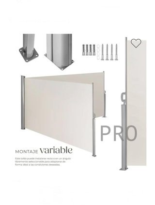 Toldo doble lateral de aluminio 2x6m