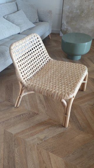 Butaca de mimbre beige