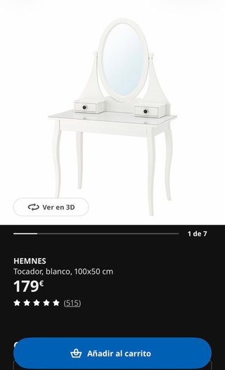 Tocador HEMNES Ikea blanco