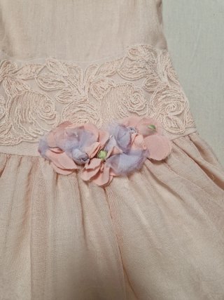 Vestido rosa con flores 6 años