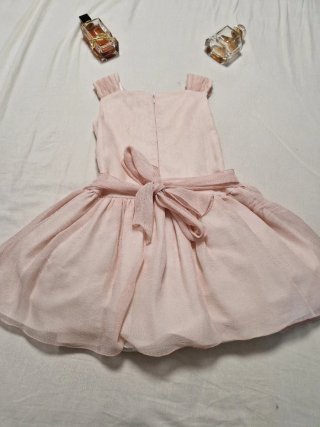 Vestido rosa con flores 6 años