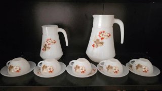 Juego Café Arcopal Vintage 70s - 2 Jarras + 5 Taza