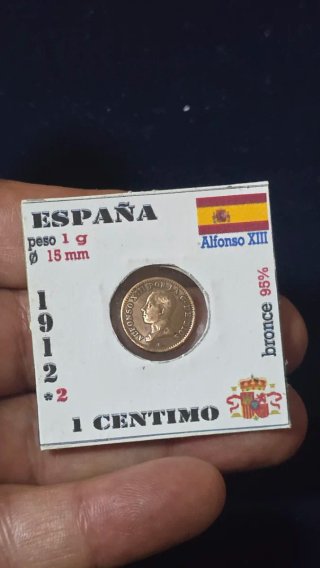 Alfonso XIII 1 Ctmo 1912 *2 cobre