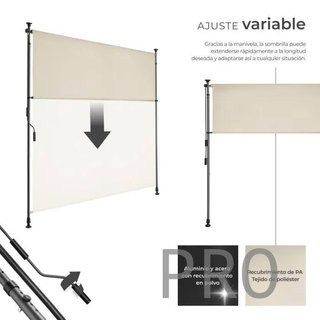 Toldo de pinza para exterior color beige