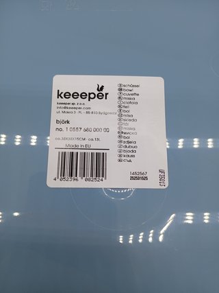 keeeper Barreño universal con pico de vertido, Cuadrado, 13 L, 38 x 38 cm, Björk, Azul Nordic